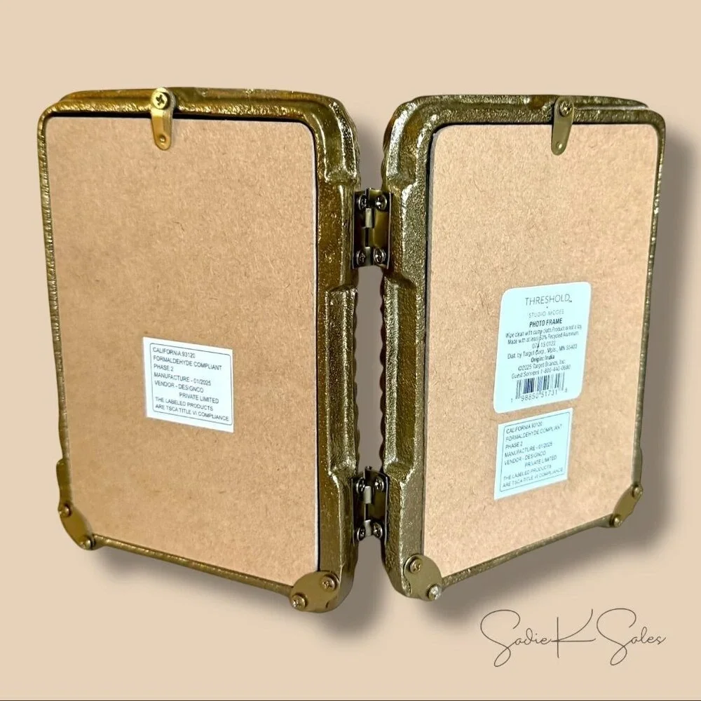4x6 Metal‎ Rope Folding Picture Frame Brass - Threshold Studio McGee, Target